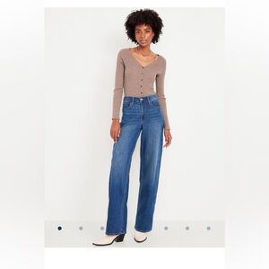 High waist wide leg jeans
